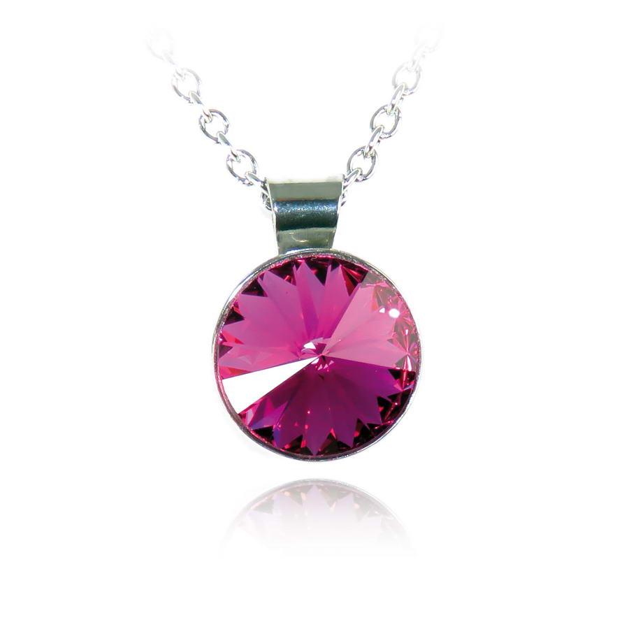 Swarovski_kristalyos_medal_fuchsia_lila_szinu_12_mm_nemesacel_nyaklanccal